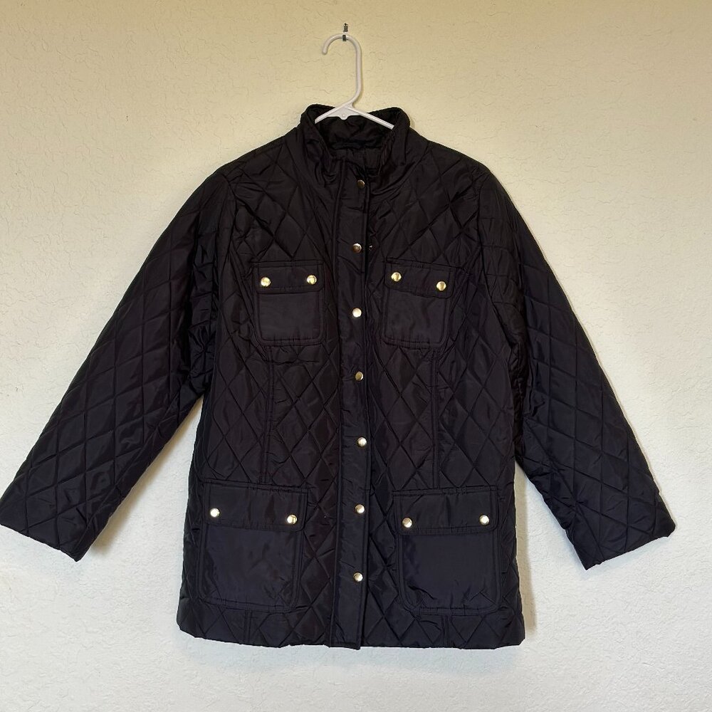 Charter Club black quilted women's jacket. Size XL.
